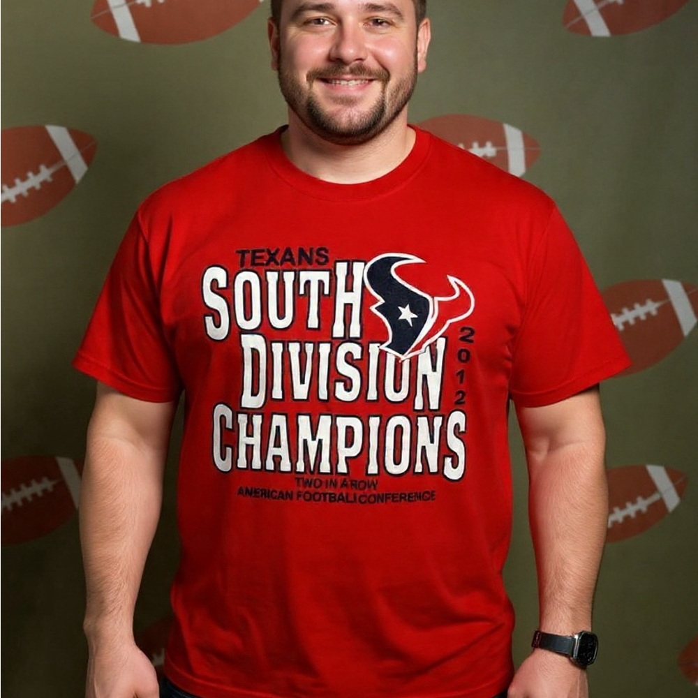 Houston Texans 2012 South Division Champions Red Medium Graphic T-Shirt